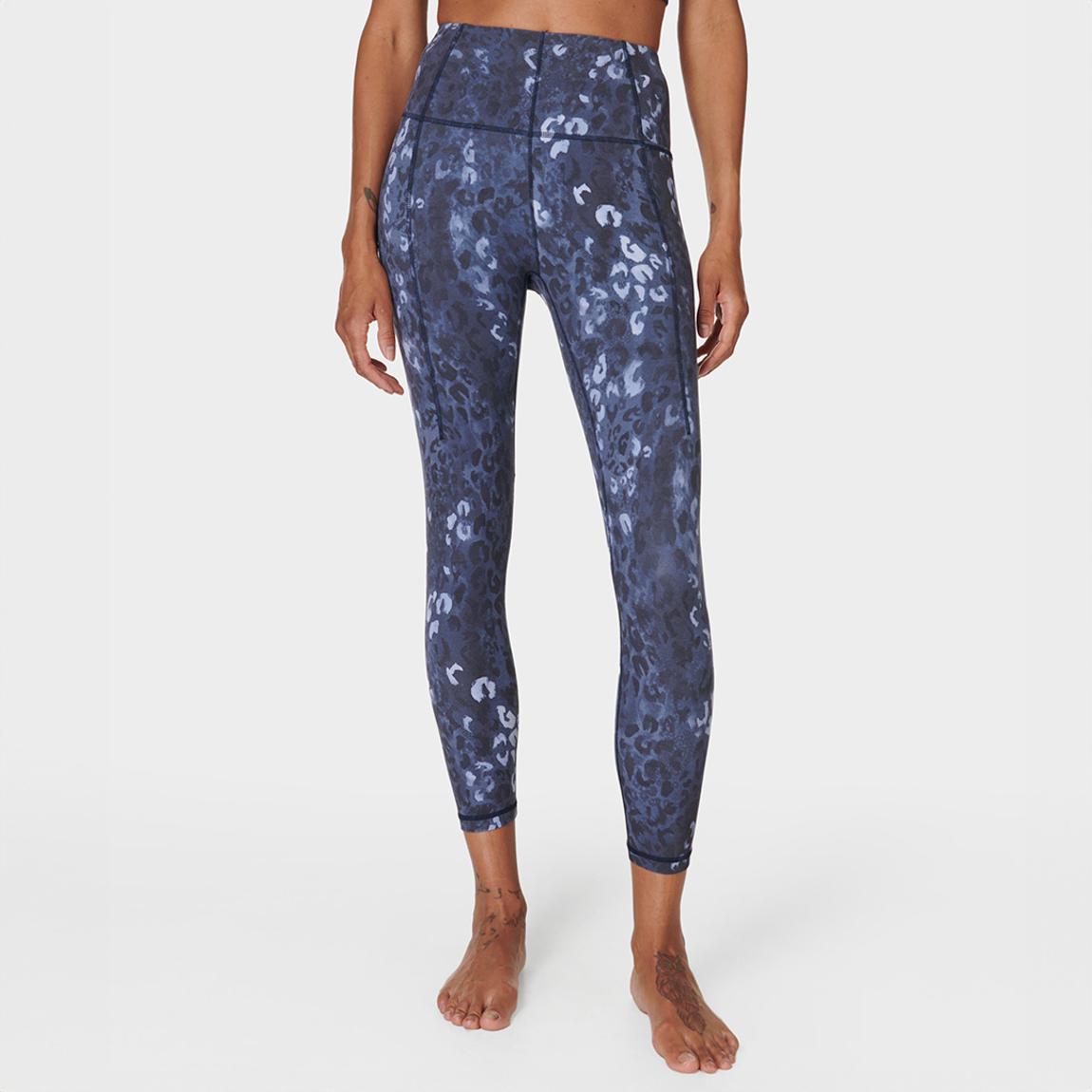 Blue Leopard Shadow Print Super Soft 7/8 Yoga Leggings main product photo