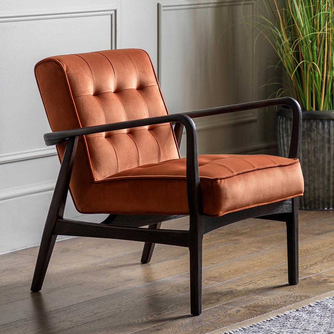 Dunstable Armchair, Rust Fabric main product photo