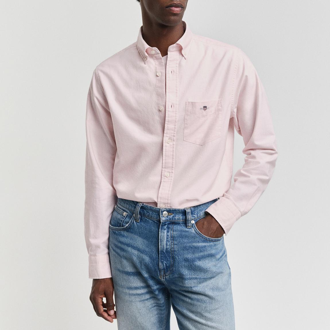 Pale Pink Regular Oxford Shield Shirt main product photo