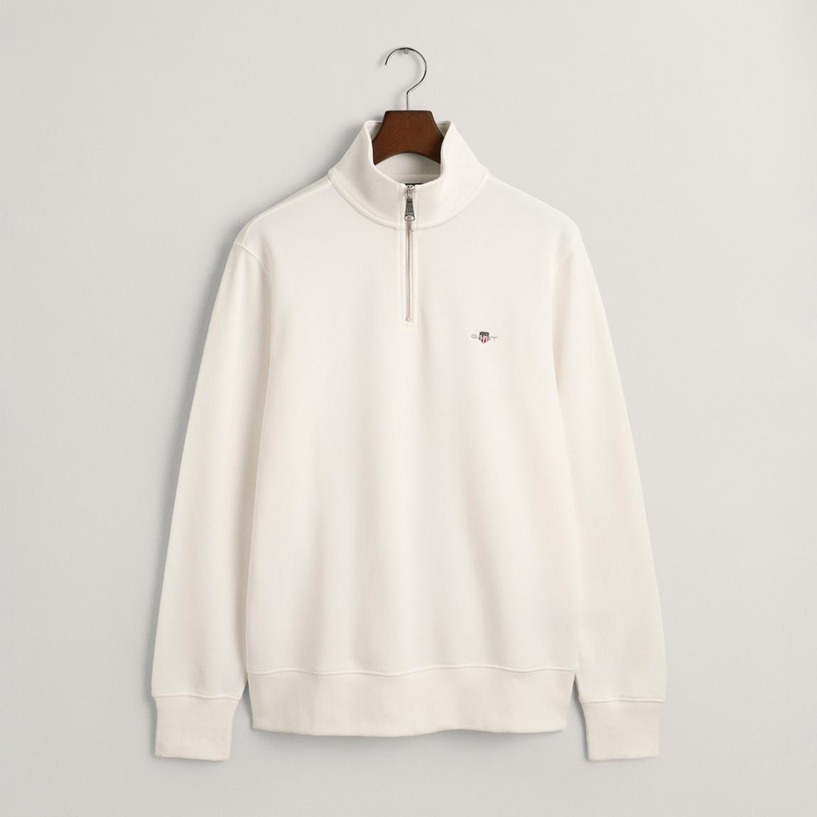 Ecru Embroidered Archive Shield Half Zip Sweatshirt main product photo