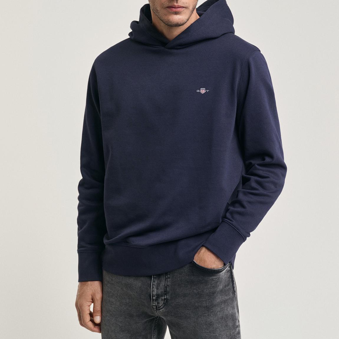 Navy Archive Shield Chest Logo Hoodie main product photo