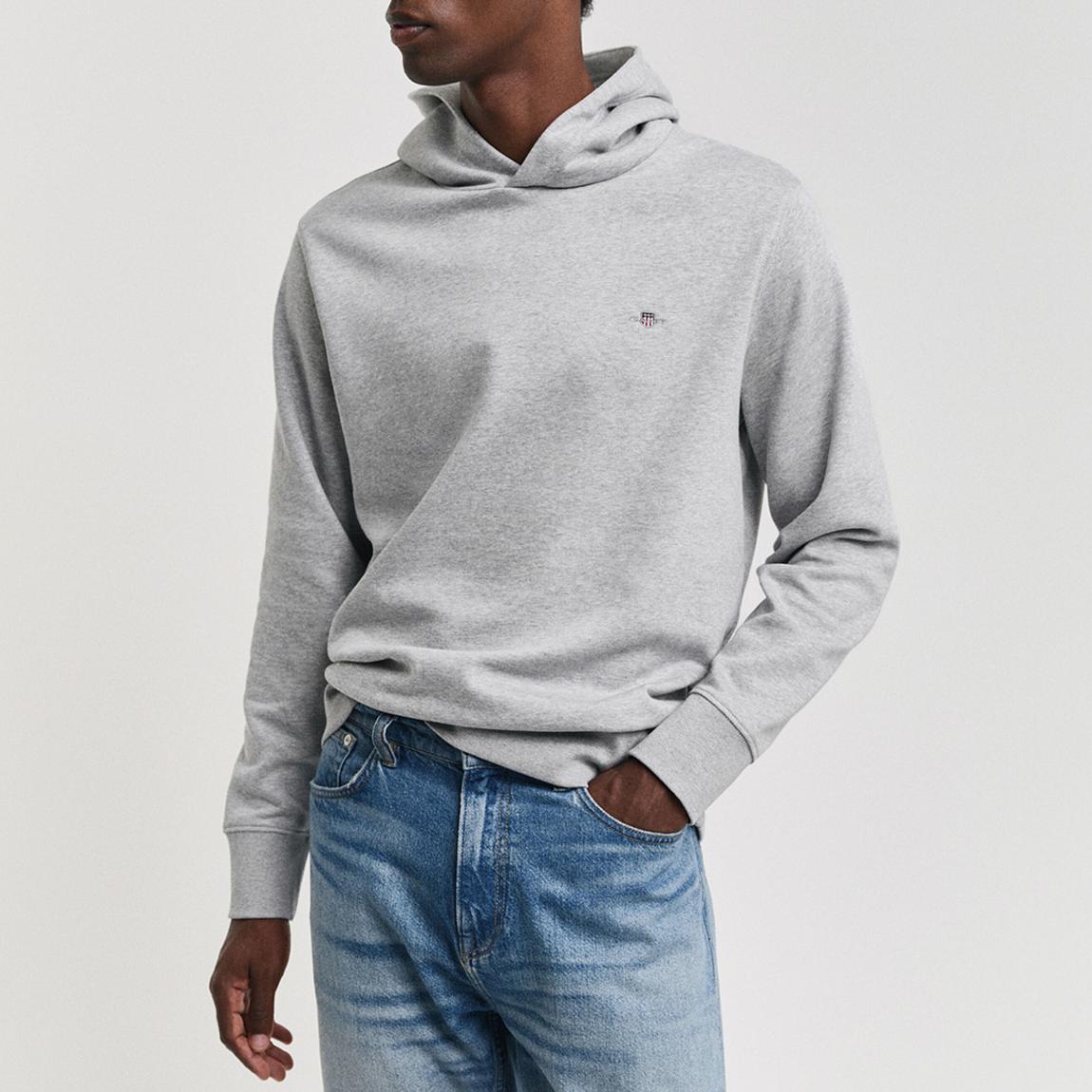 Grey Regular Embroidered Archive Shield Hoodie main product photo