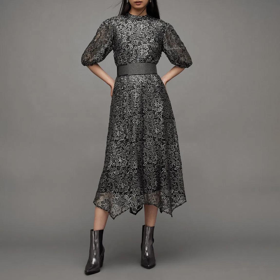 Grey Camila Broderie Dress main product photo