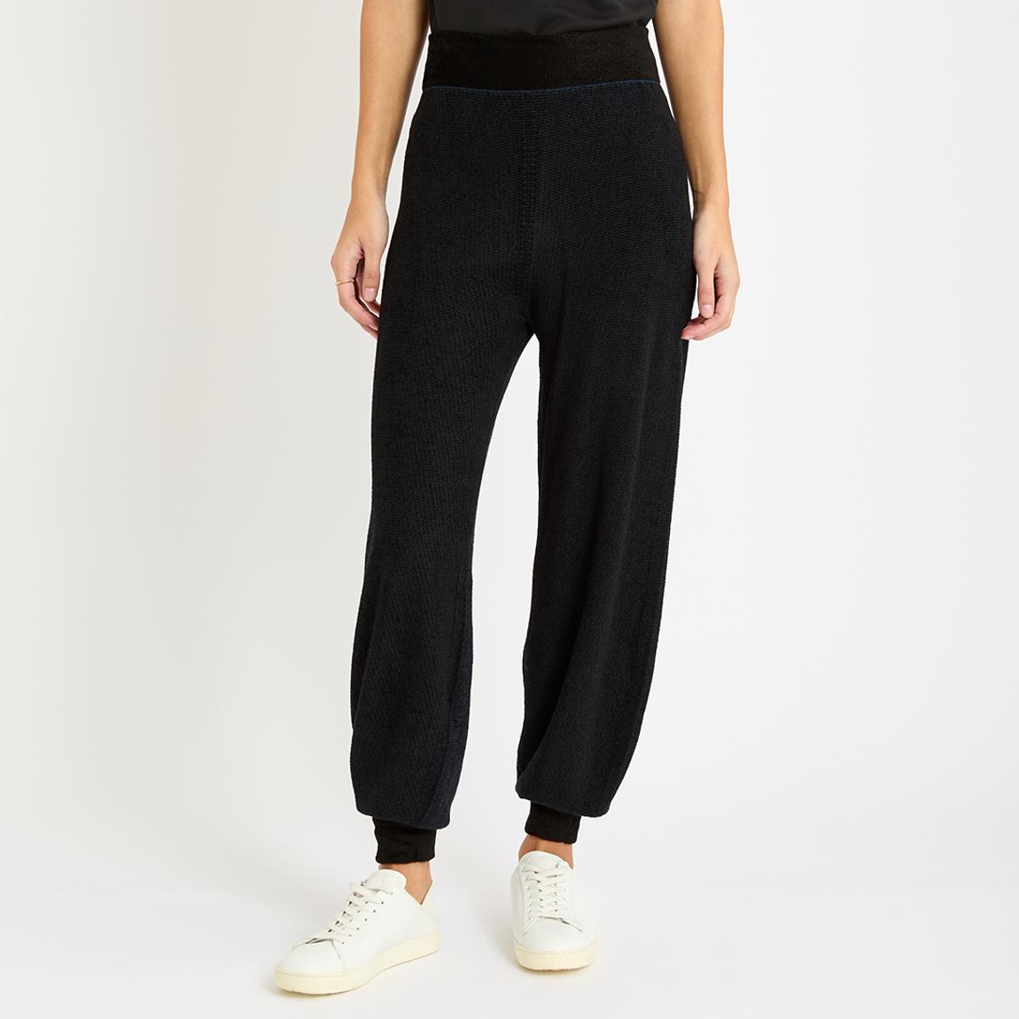 Black Elasticated Cuff Cashmere Blend Trousers main product photo