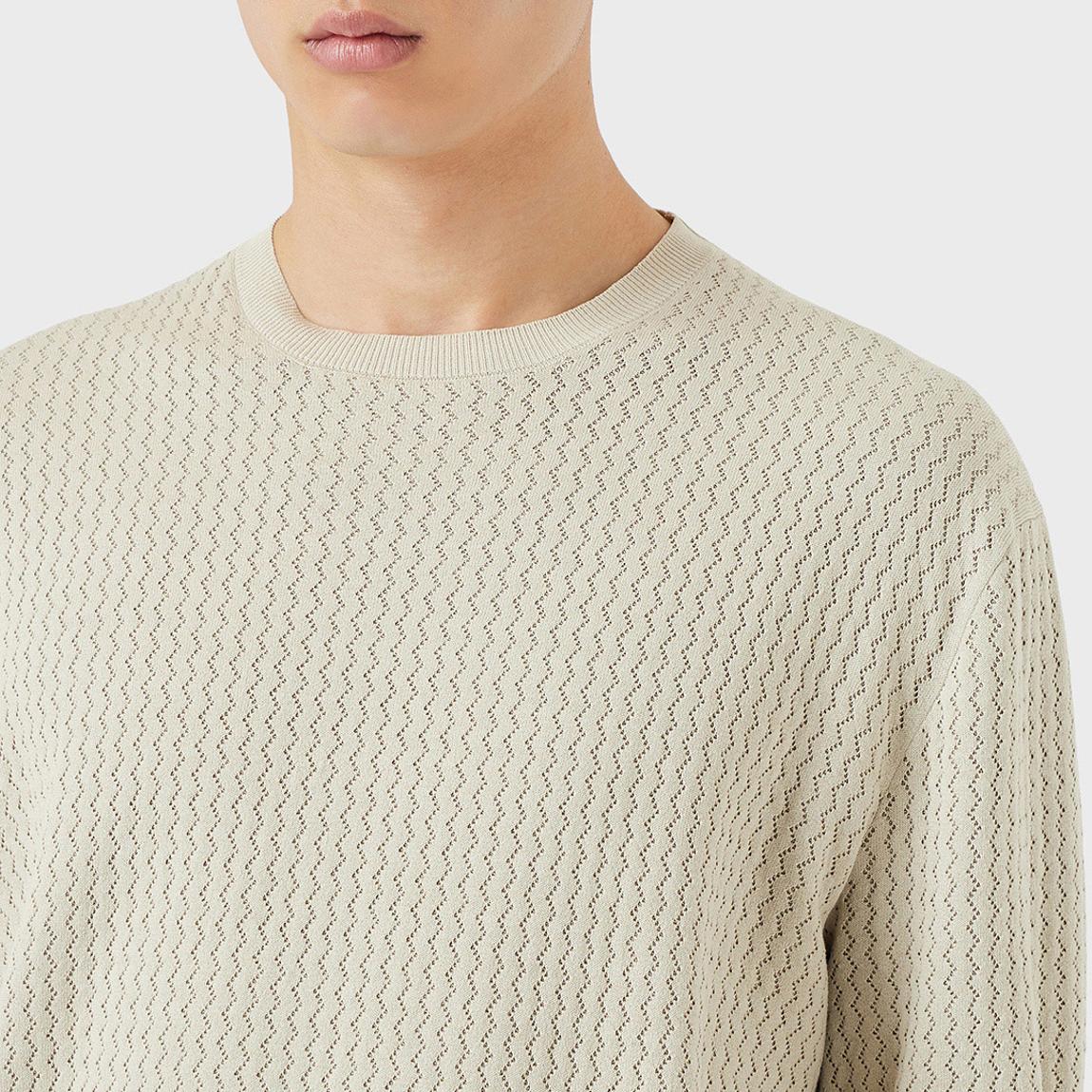 Cream Crew Neck Cotton Blend Top main product photo