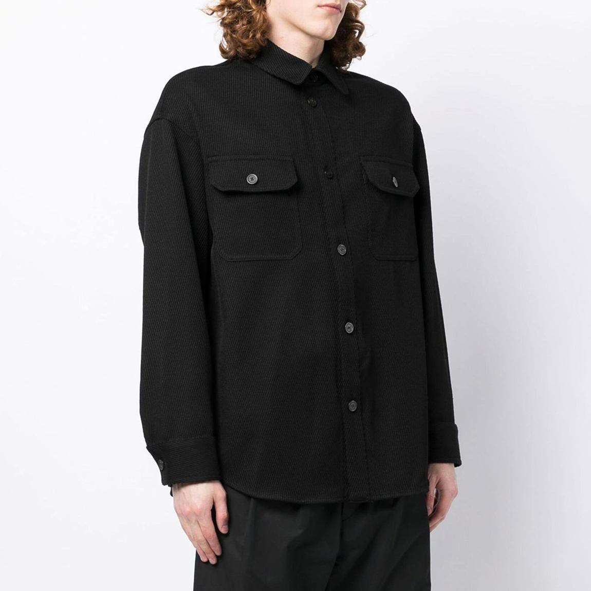 Black Button Wool Overshirt main product photo