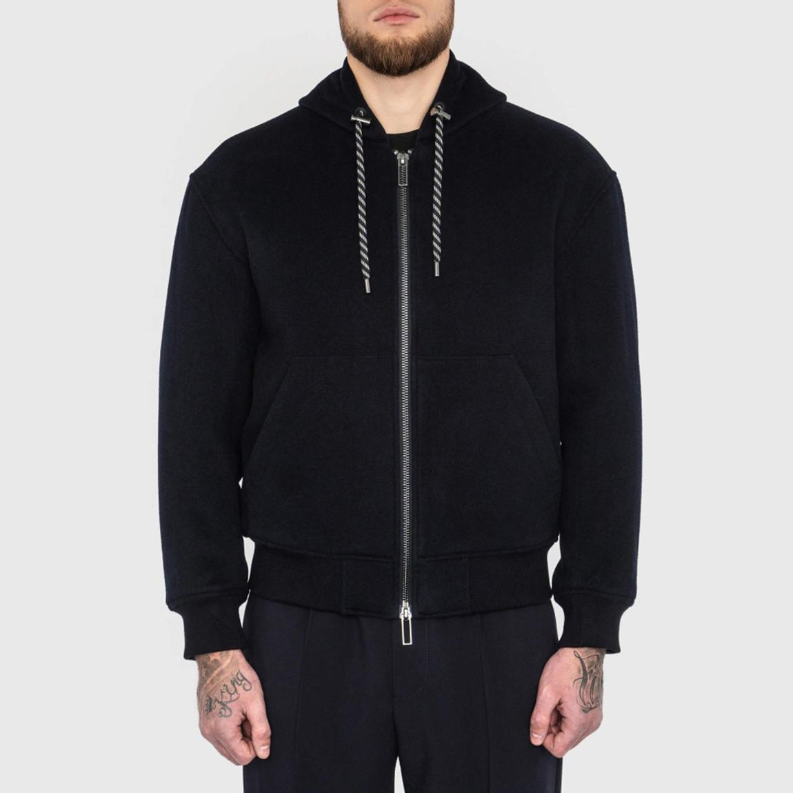 Black Zip Cashmere Blend Hoodie main product photo