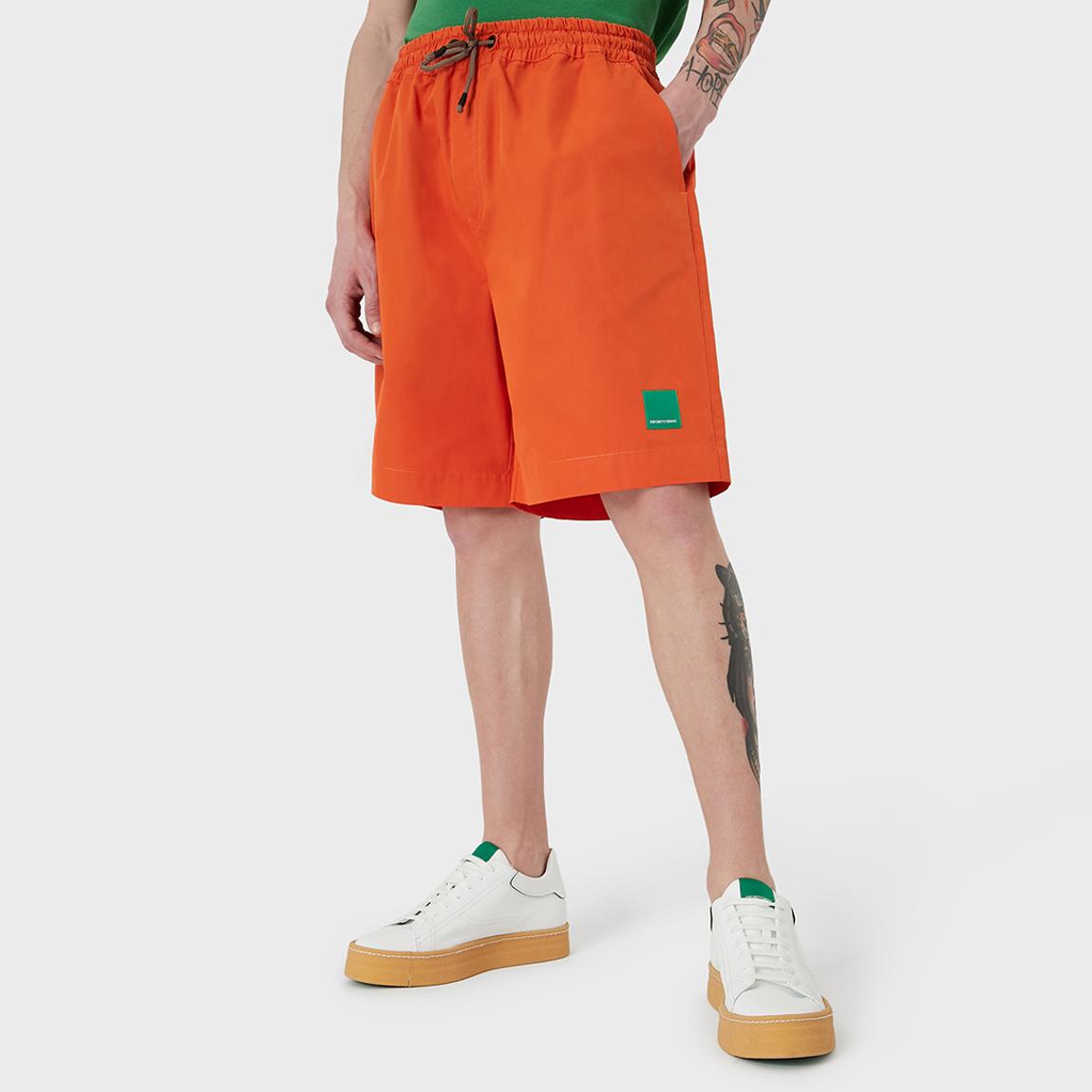Orange Drawstring Cotton Shorts main product photo