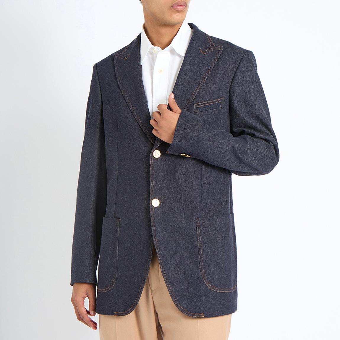 Denim Cotton Blend Blazer main product photo