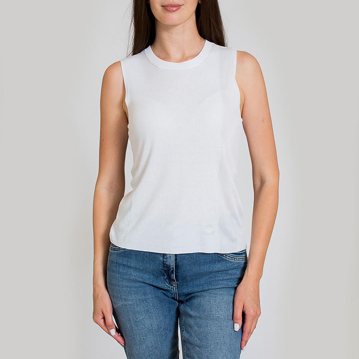 White Ribbed Tank Top main product photo
