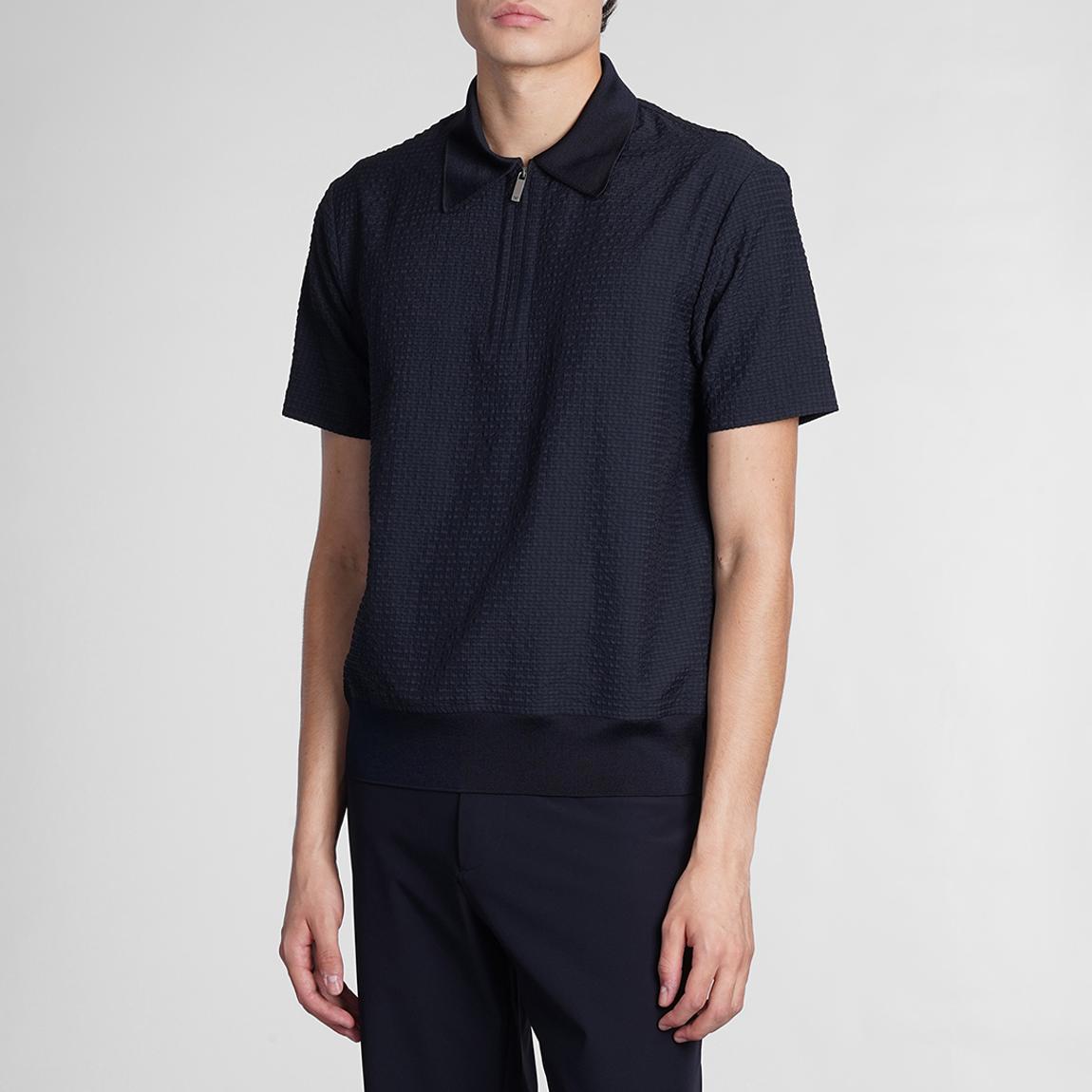 Navy Half Zip Polo Shirt main product photo