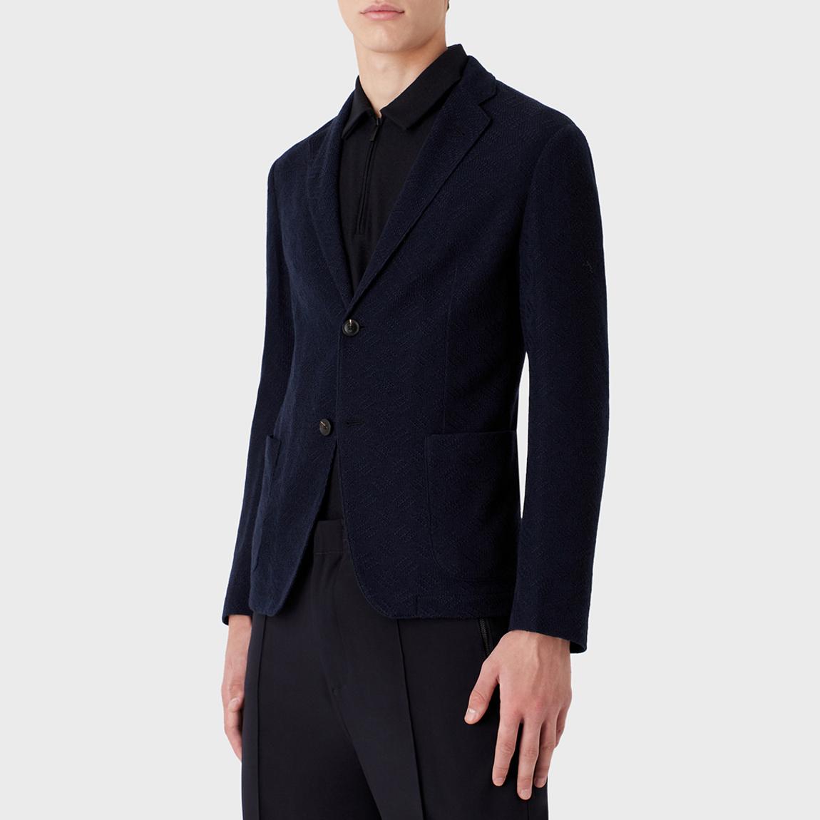 Navy Textured Wool Blazer main product photo
