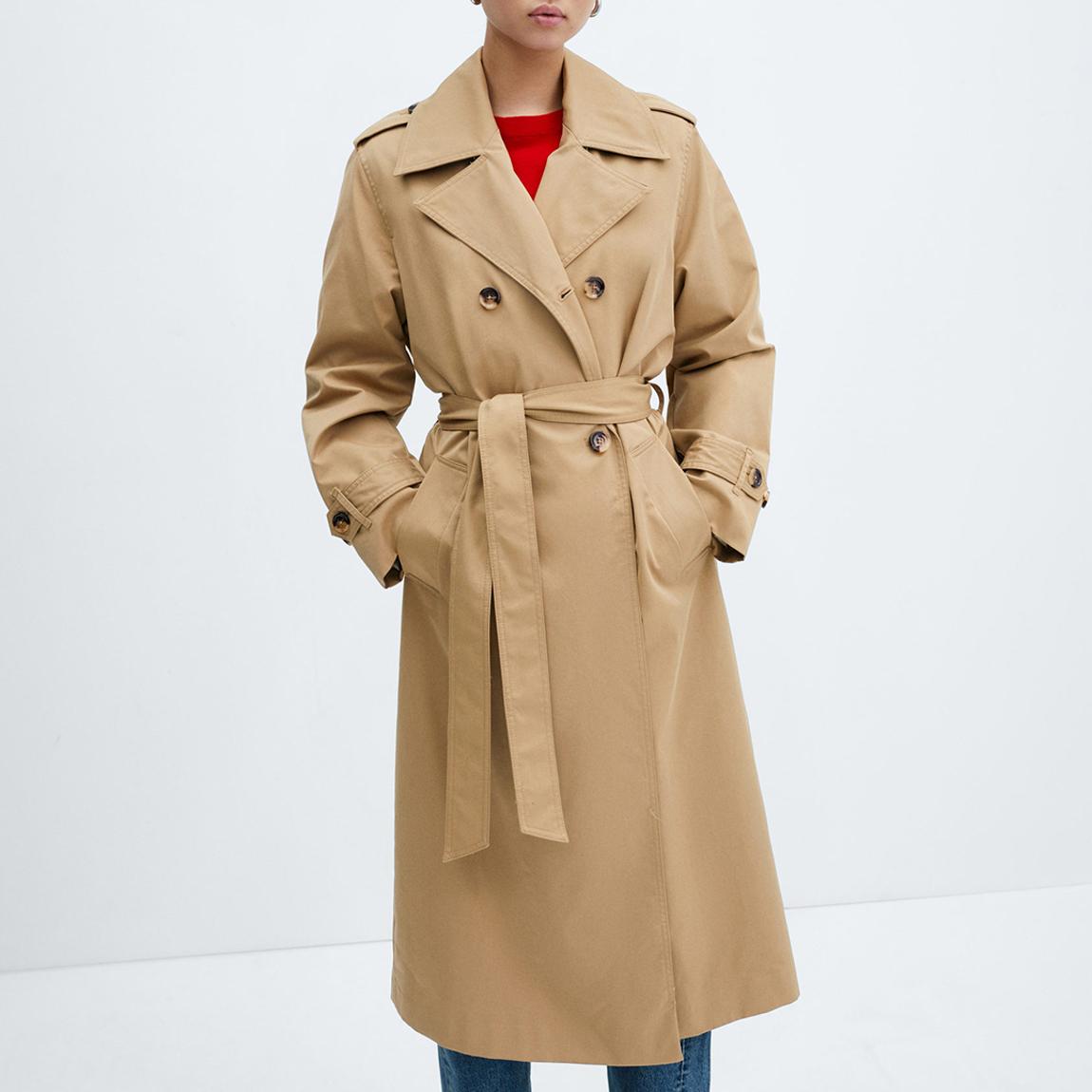 Brown Cotton Blend Trench Coat main product photo