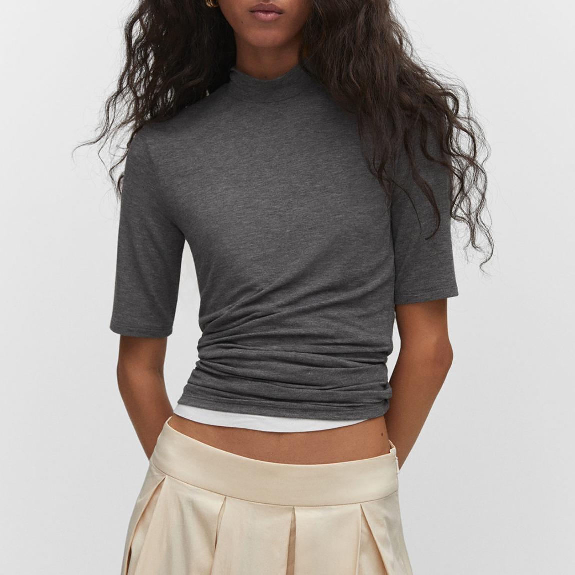 Grey High Collar T-Shirt main product photo