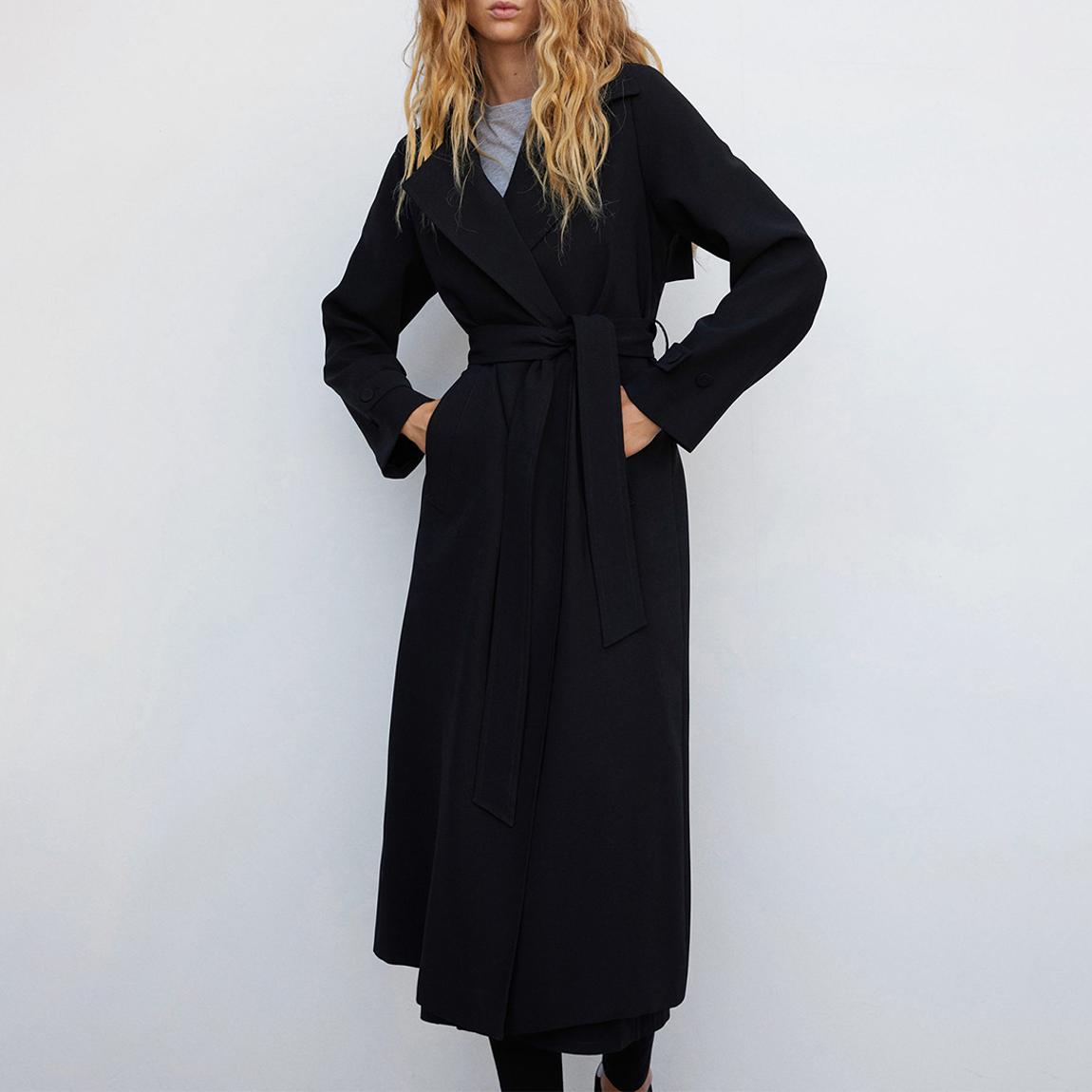 Black Oversized Trench Coat main product photo