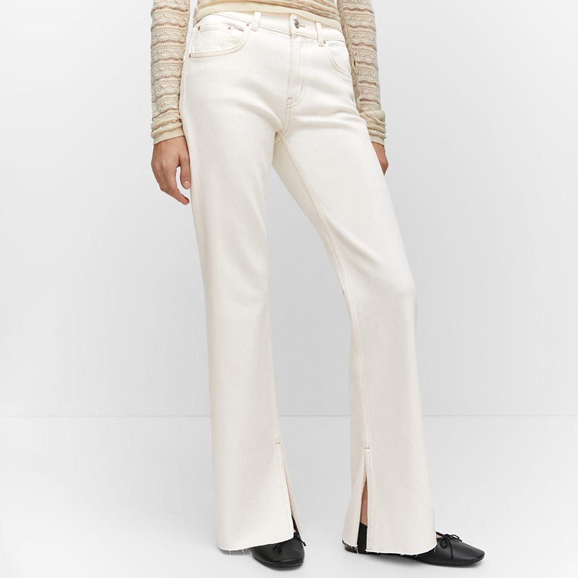 White Medium-Rise Straight Jeans main product photo
