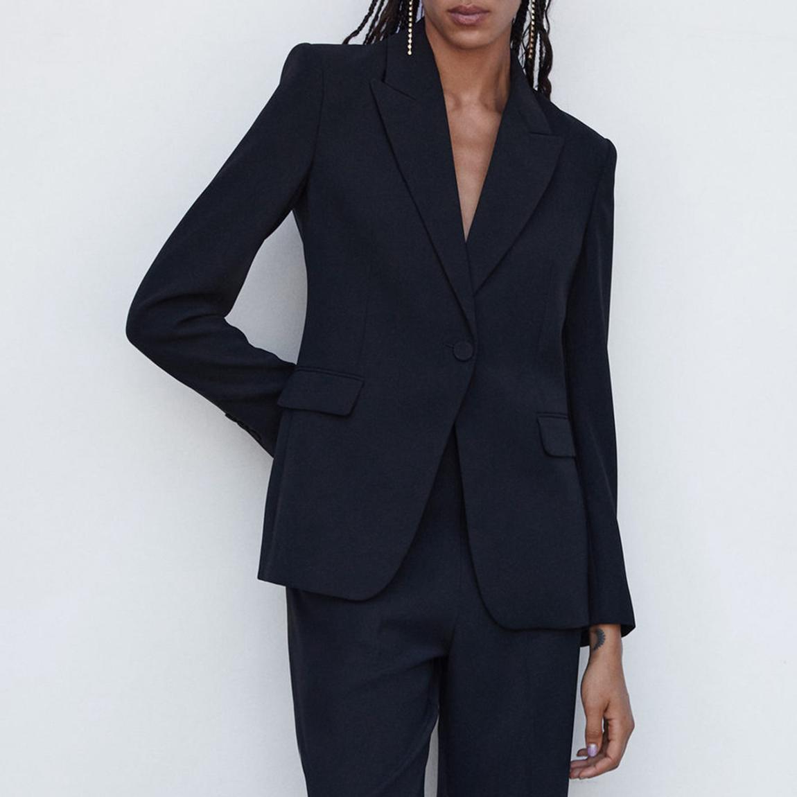Black Button Suit Jacket main product photo