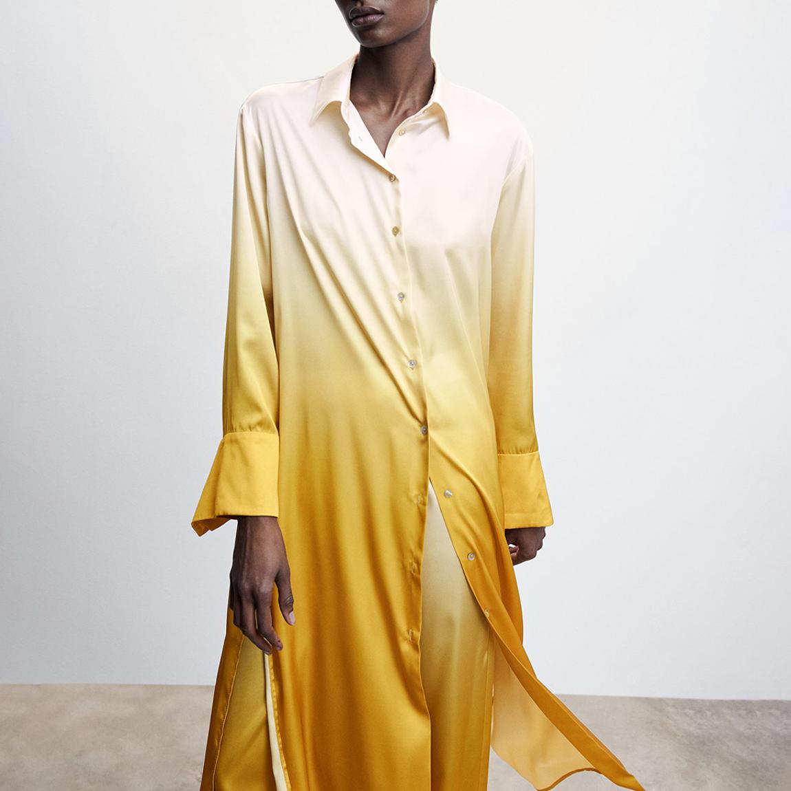 Yellow Gradient Satin Dress main product photo