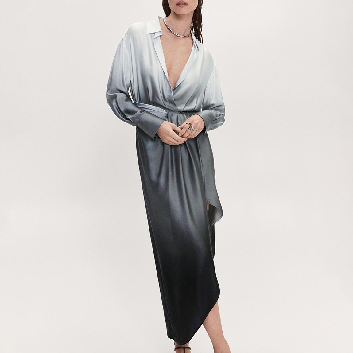Grey Tie-Dye Shirt Dress main product photo
