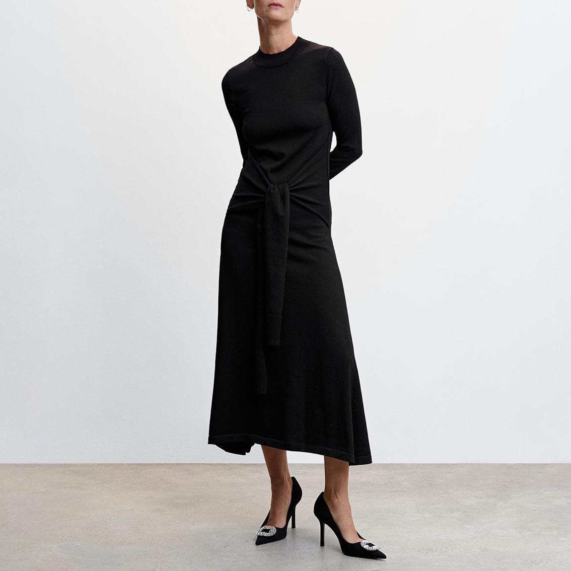 Black Bow Knitted Dress main product photo