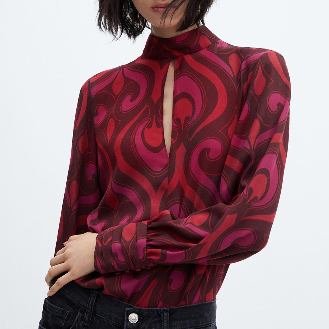 Pink Floral-print cotton blouse main product photo
