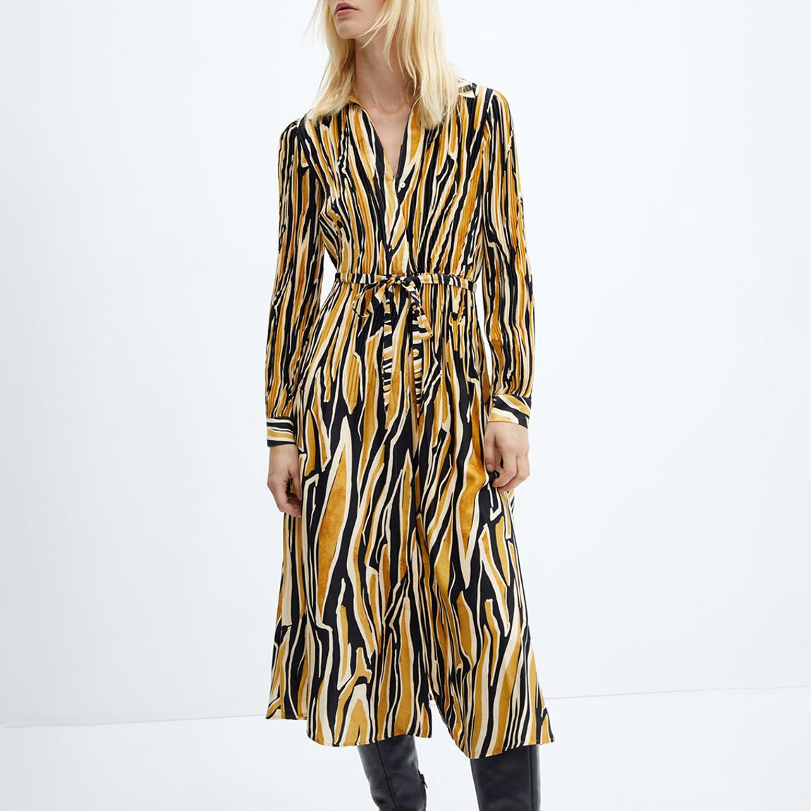 Brown Printed Shirt Dress main product photo