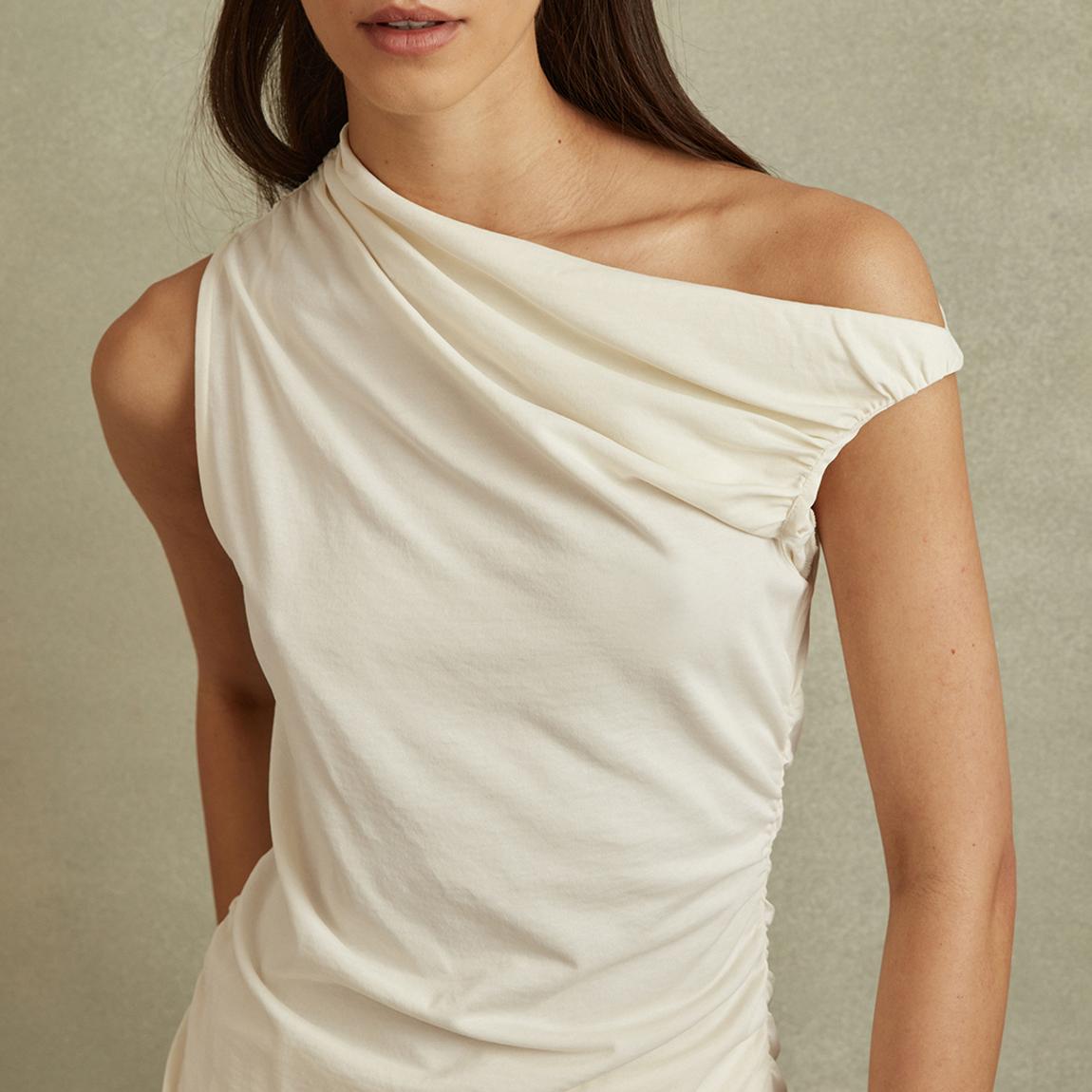 Ivory Dylan Ruched Sleeveless Top main product photo