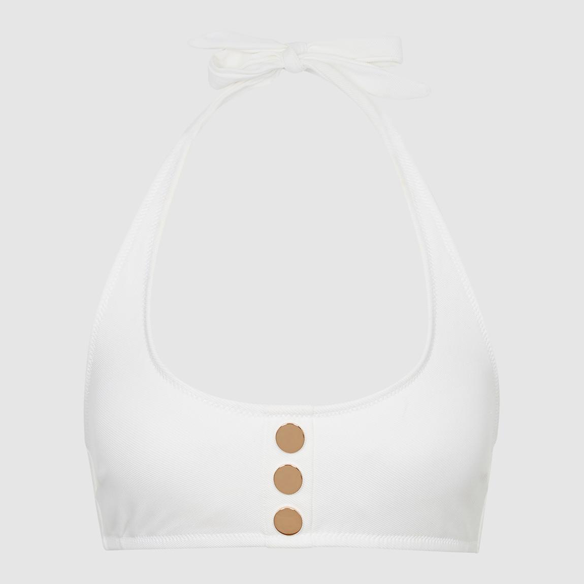 White Iris Button Detail Bikini Bottoms main product photo