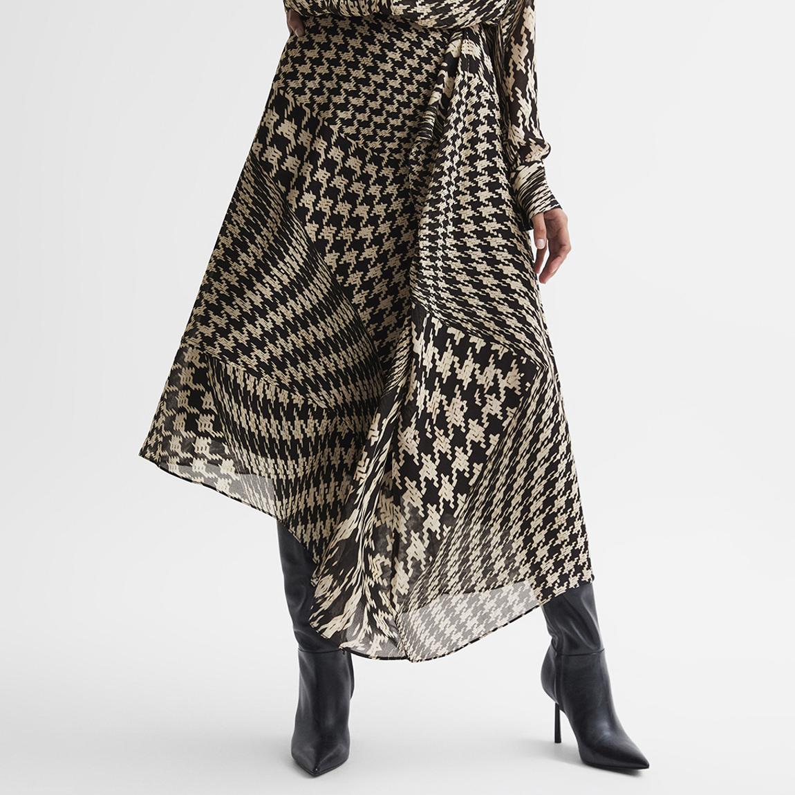 Black Oksana Printed Midi Skirt main product photo