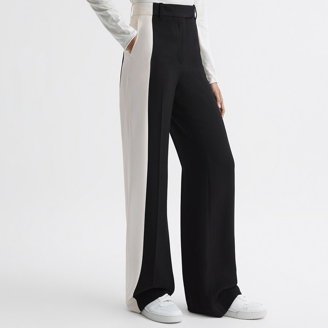 Black Saffron Asymmetric Wide Leg Trousers main product photo