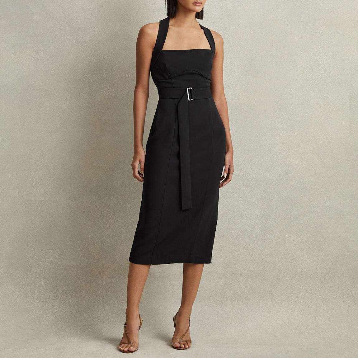 Black Nylah Corset Bodycon Dress main product photo