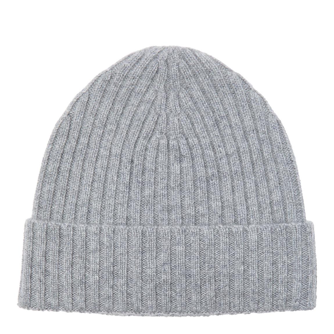 Grey Ribbed Cashmere Beanie main product photo