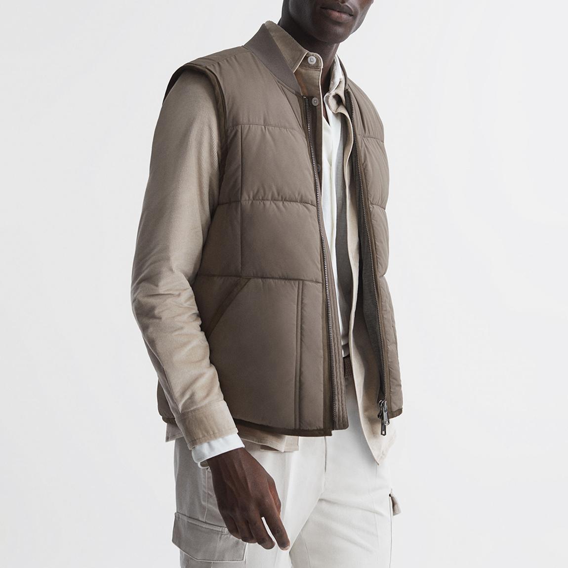 Brown Pilgrim Zip Gilet main product photo