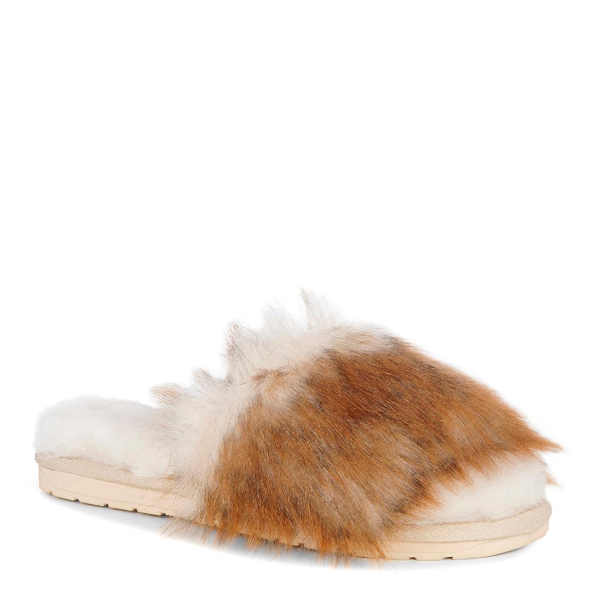 Brown Myna Lava Sheepskin Slippers main product photo