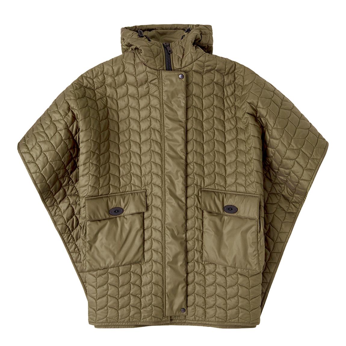 Khaki Softie Quilted Hooded Cape main product photo