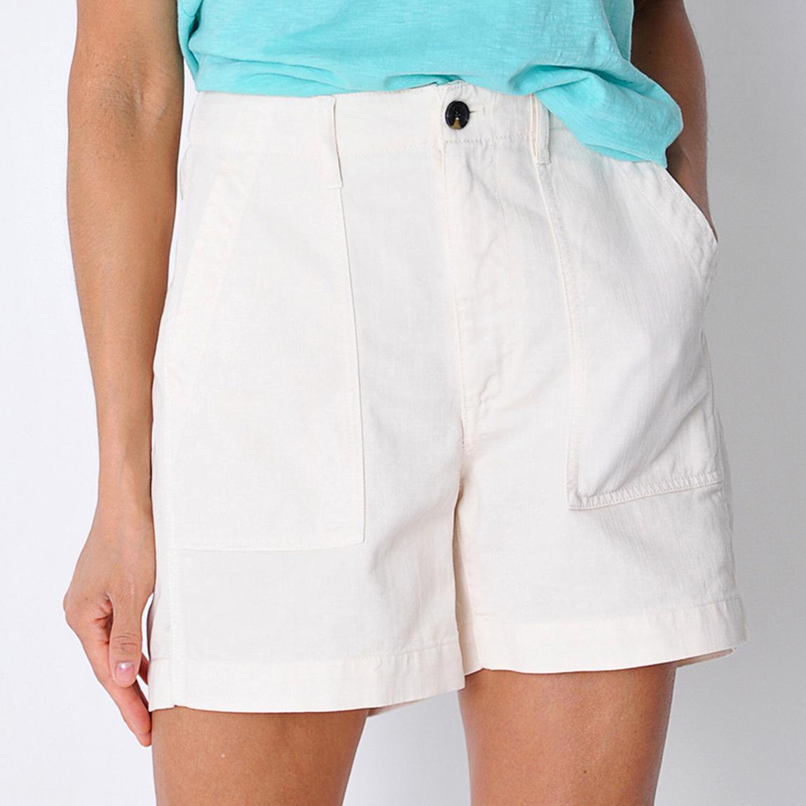 White Minver Cotton Shorts main product photo