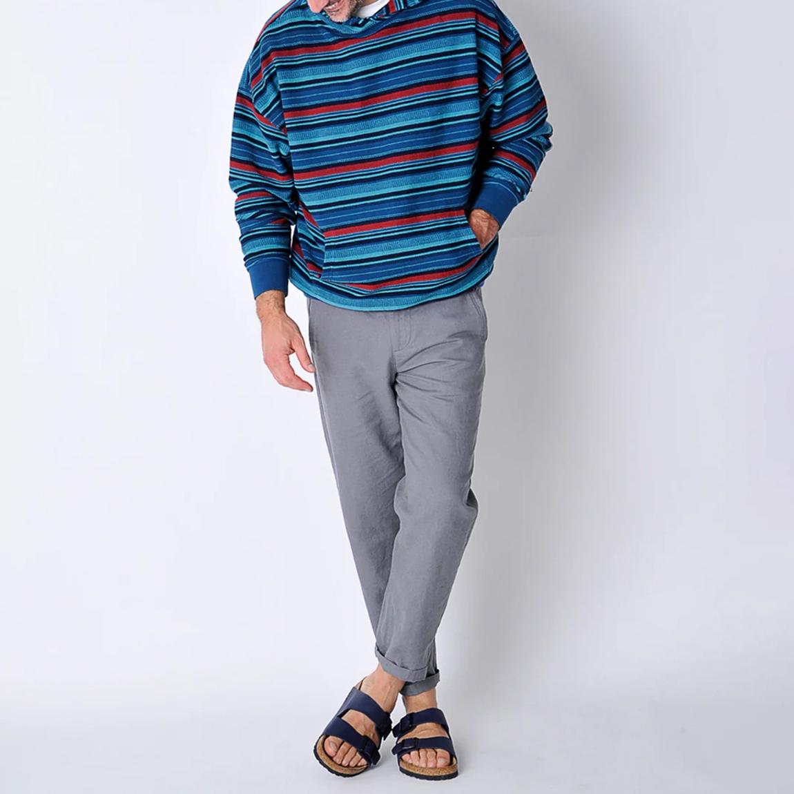 Blue Berwick Stripe Cotton Hoodie main product photo
