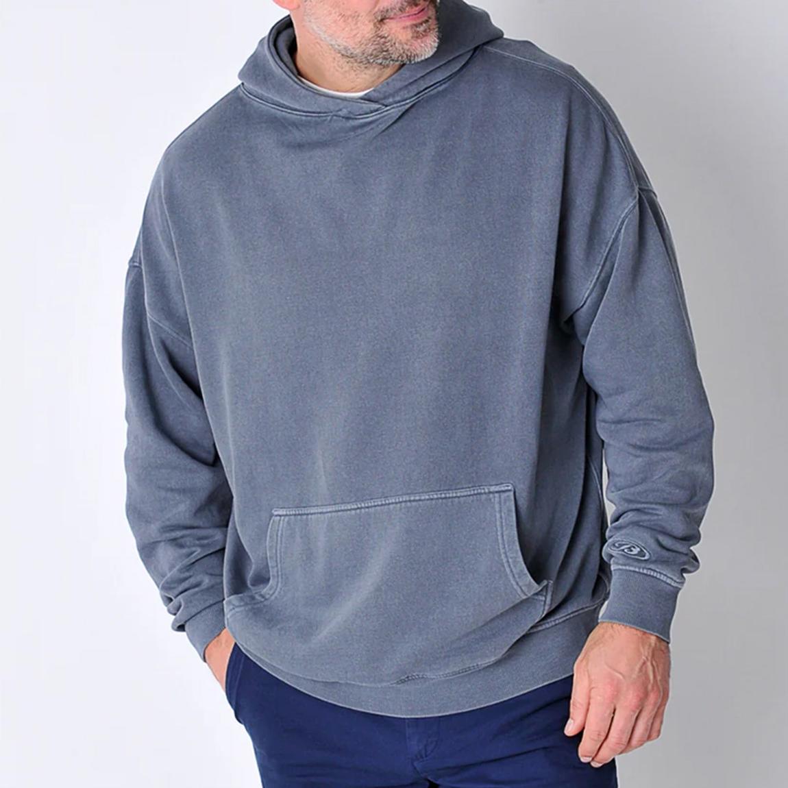 Grey Berwick Oversized Cotton Hoodie main product photo