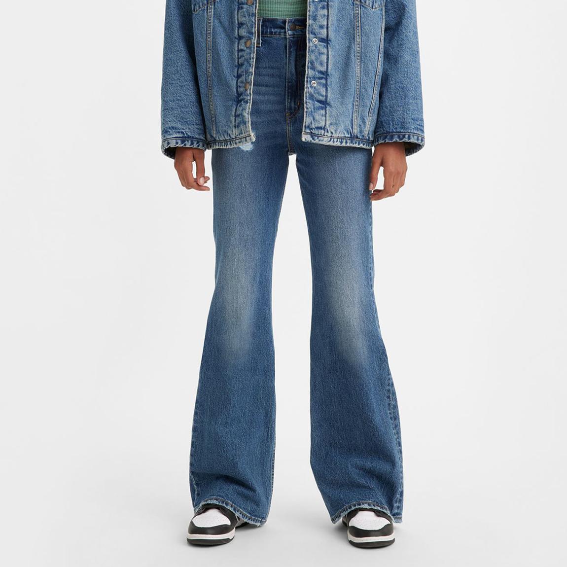 Blue 70S High Flare Stretch Jeans main product photo