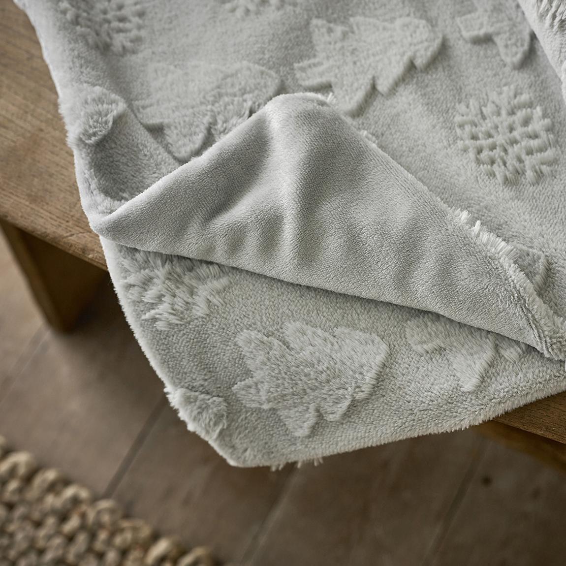 Winter Forest Faux Fur Throw 130x150cm, Silver main product photo