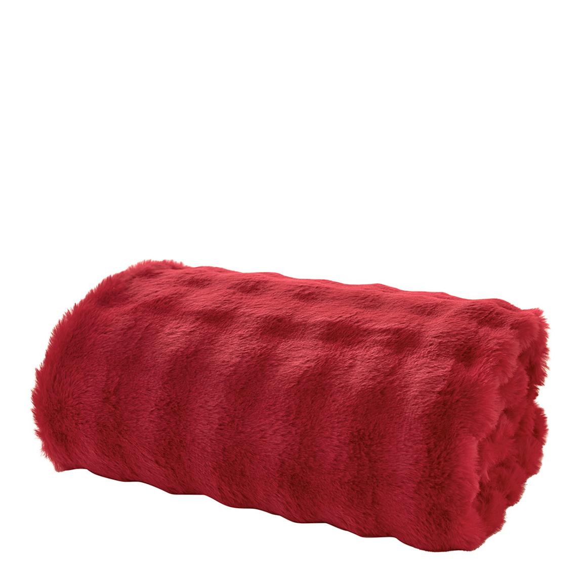 Fernley Faux Fur Throw 200x150cm, Dark Red main product photo