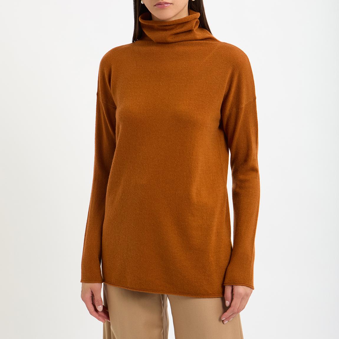 Brown Wool & Cashmere Blend Turtleneck Jumper main product photo