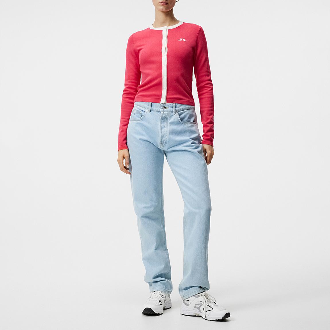 Pink Womens Fred Knitted Cardigan main product photo