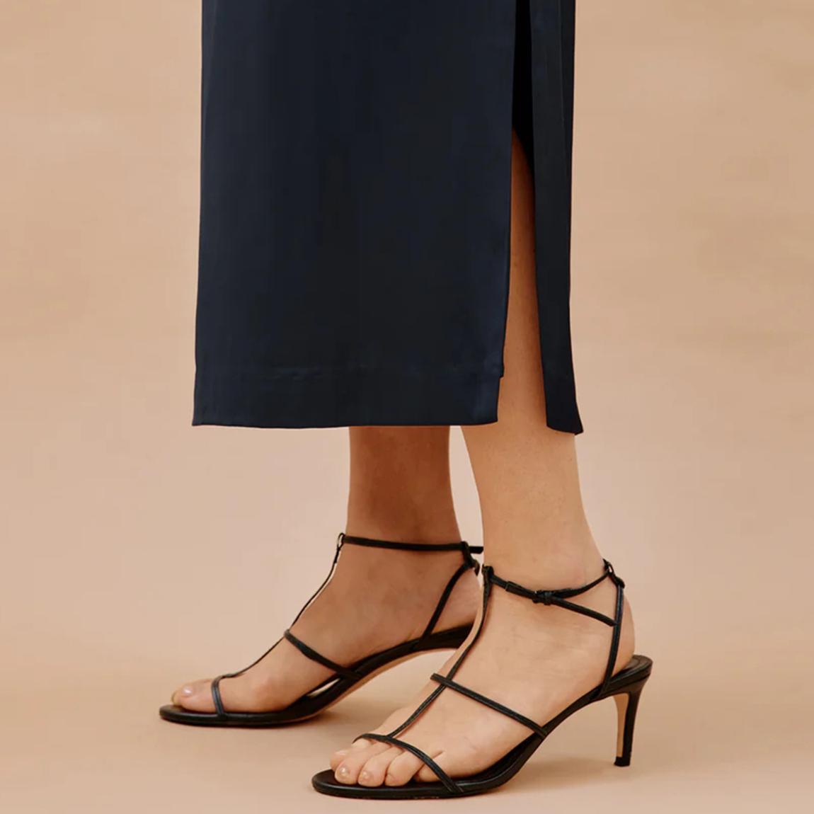 Navy Satin One Shoulder Dress main product photo