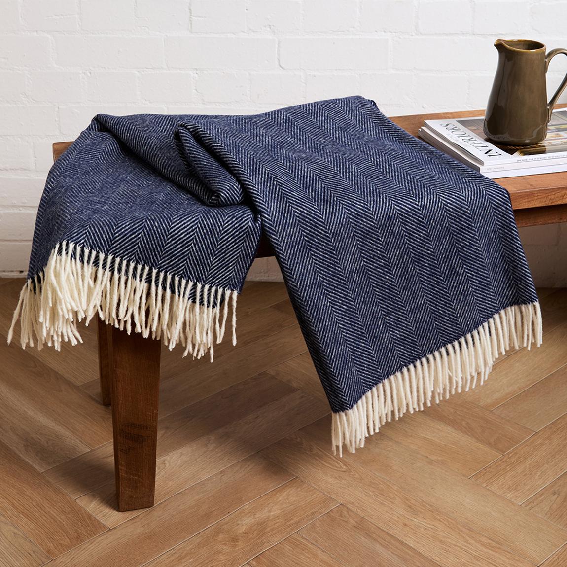 Herringbone Merino Wool Throw main product photo