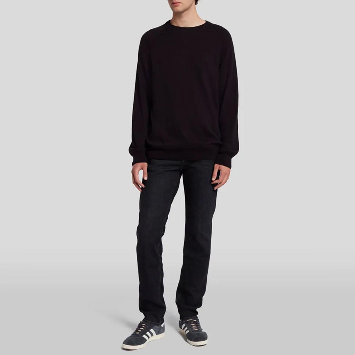 Black Raglan Knitted Wool Blend Jumper main product photo