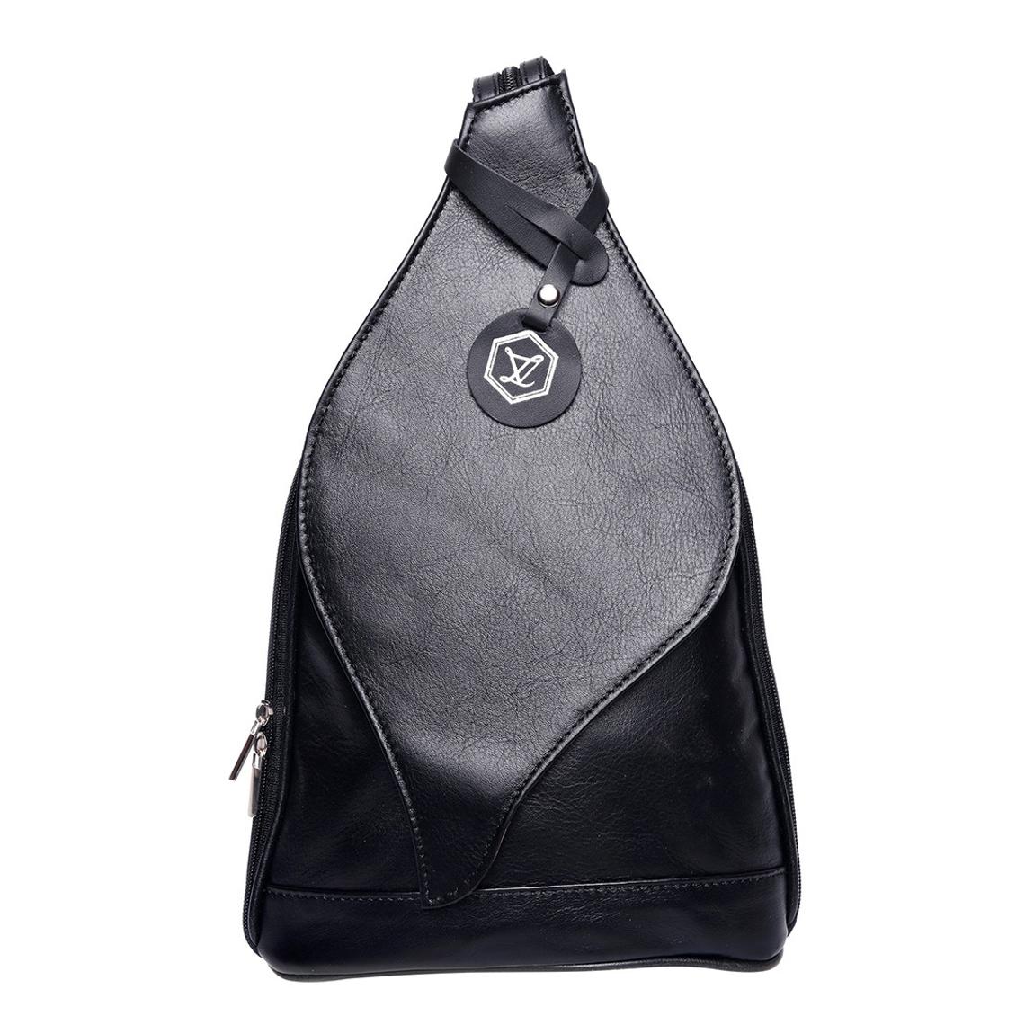 Black Italian Leather Backpack main product photo