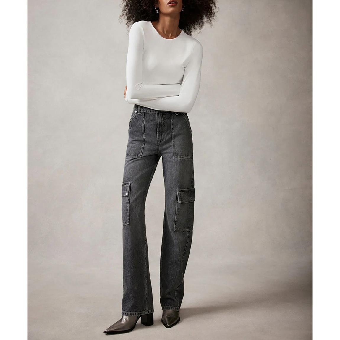 Washed Grey Cargo Jeans main product photo