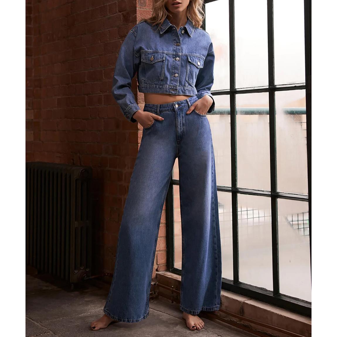 Mid Indigo Soft Wide Jeans main product photo
