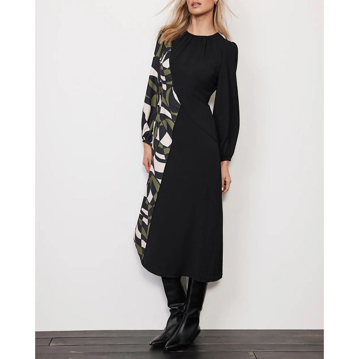 Black Geometric Print Dress main product photo